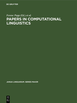 cover image of Papers in Computational Linguistics